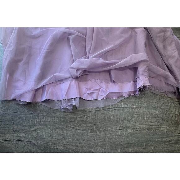 Lavender Bridesmaid/Prom Lace Sleeve V Neck Dress - FOR HER AND FOR HIM - Picture 10 of 11